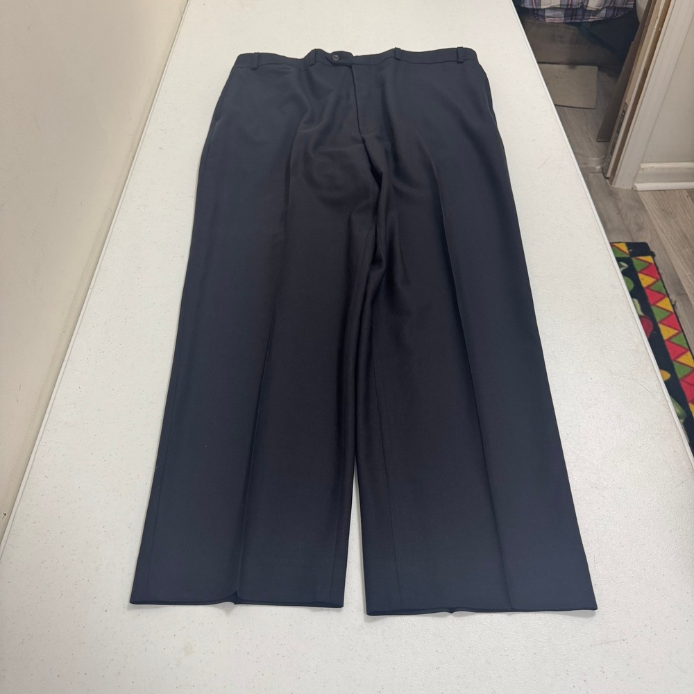 Ralph Lauren Mens Dress Pants Navy Blue Flat Front‎ Complete Comfort 37x27.25